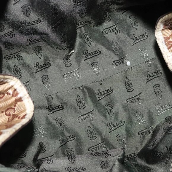 GUCCI GG Crystal Hand Bag Coated Canvas Brown Gold 197020 Auth 119369 - Picture 13 of 16